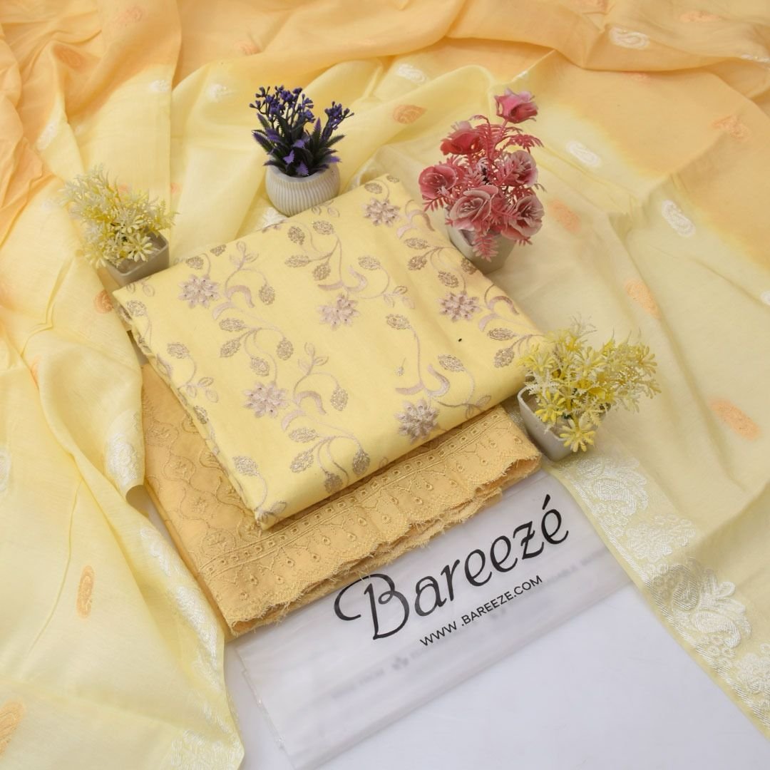 FABRIC : DORIYA COTTON LAWN ✅ *3pc Embroidery Doriya cotton Lawn*