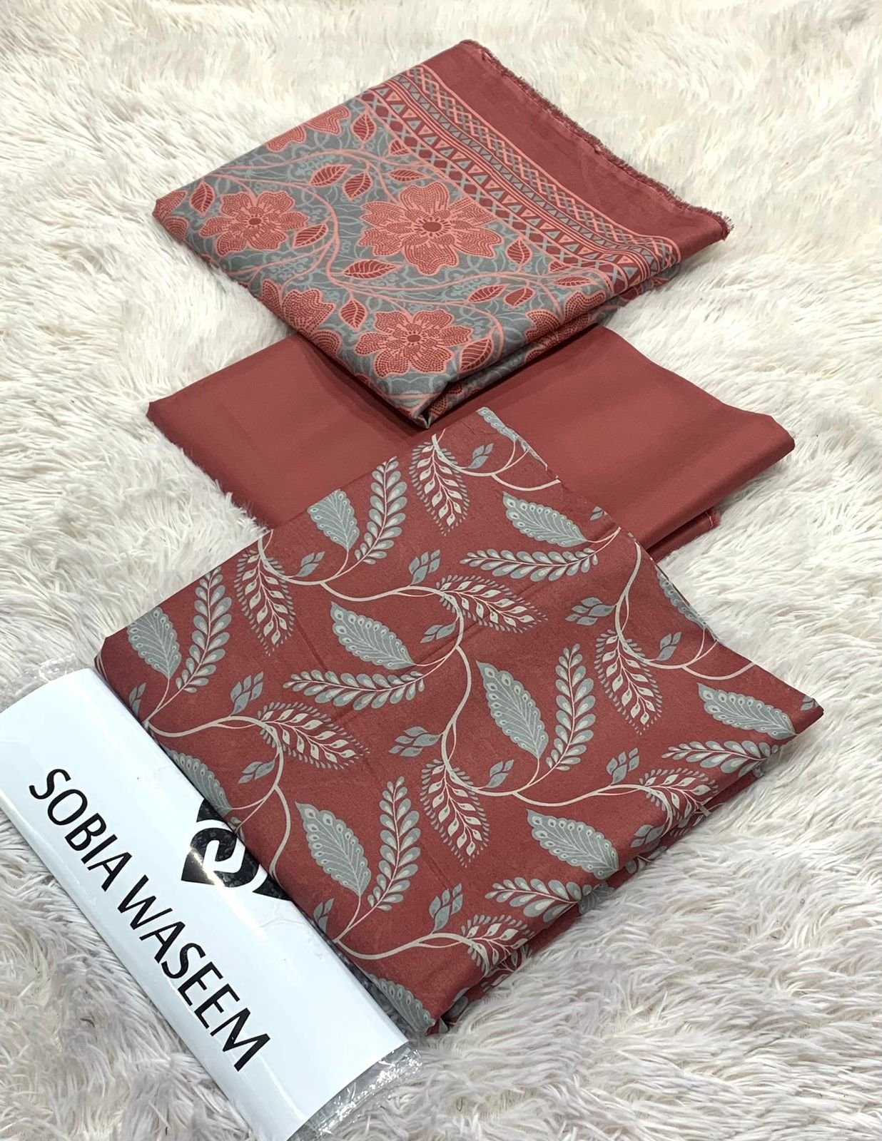 FABRIC LAWN* * PRINTED LAWN SHIRT * DYED TROUSER * PRINTED LAWN DUPATTA