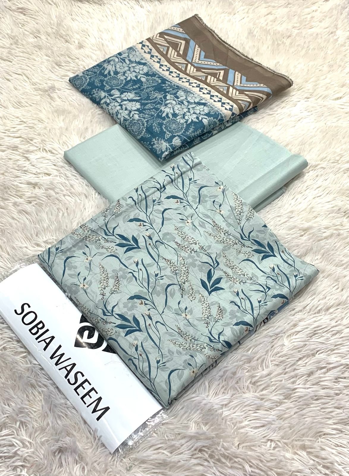 FABRIC LAWN* * PRINTED LAWN SHIRT * DYED TROUSER * PRINTED LAWN DUPATTA