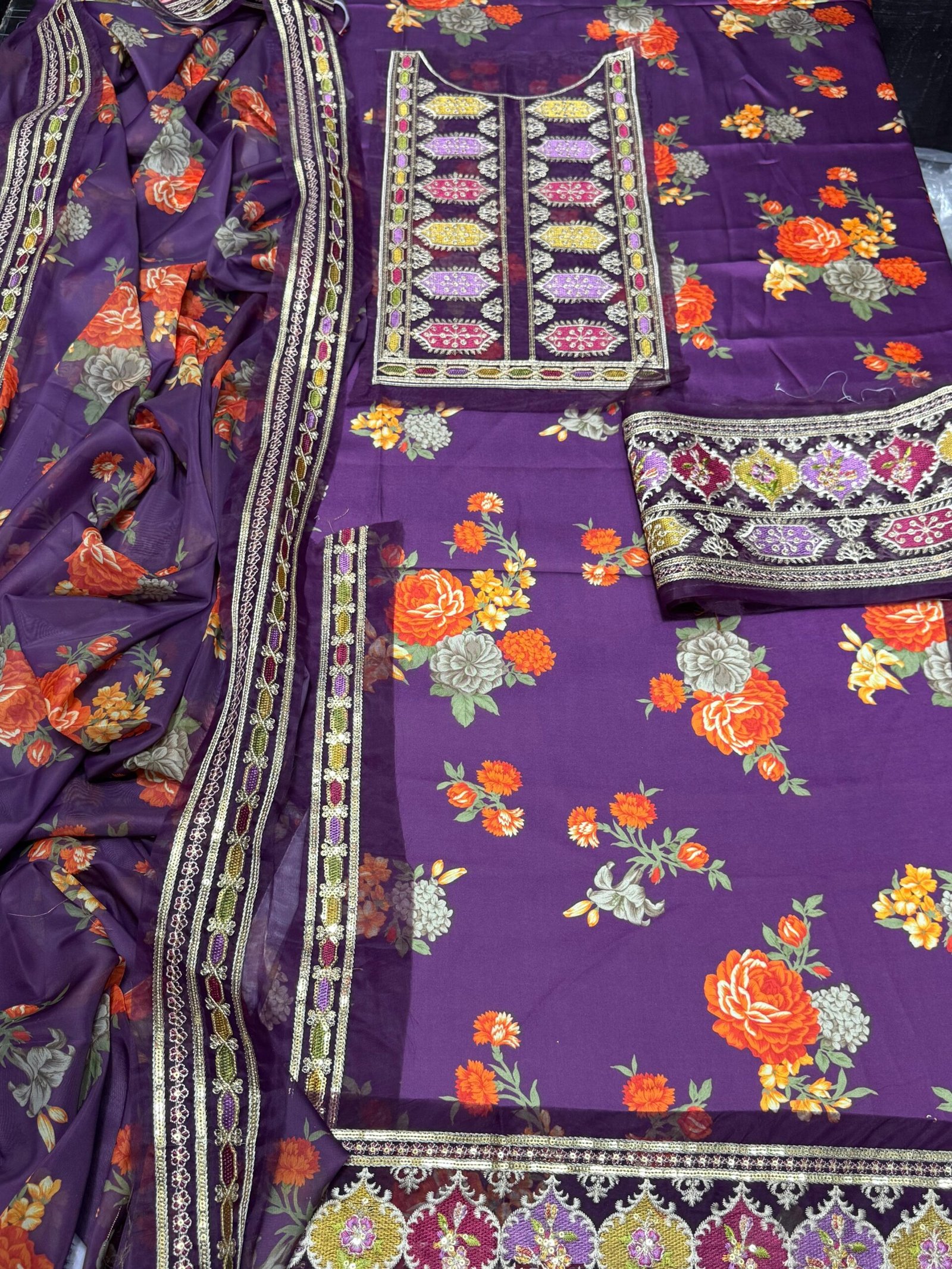 Aneelas Collection* Unstitched 03 suit