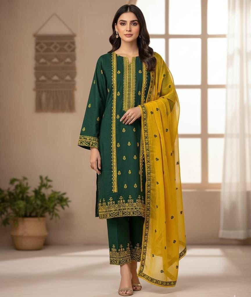 Embroidered* 3 Pc Suit – #Summer Collection #2026