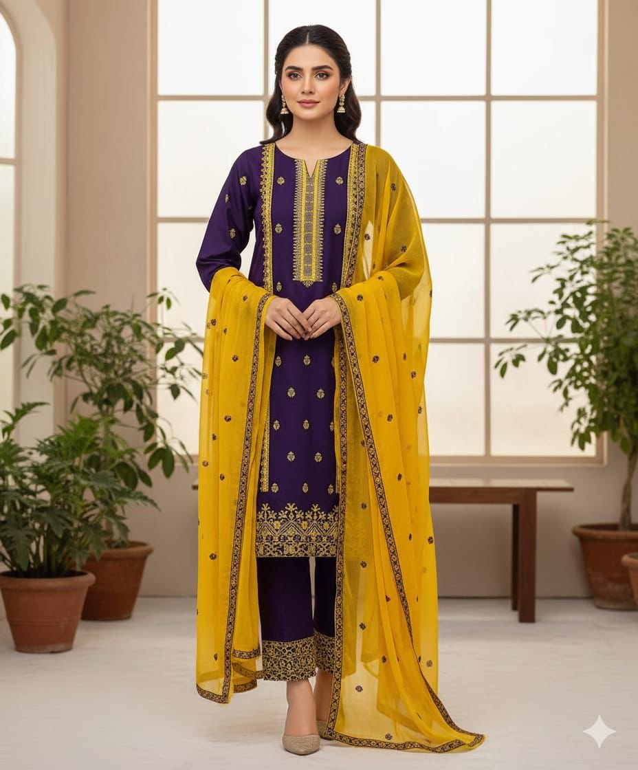 NEW ARRIVALS *Embroidered* 3 Pc Suit – #Summer Collection #2026
