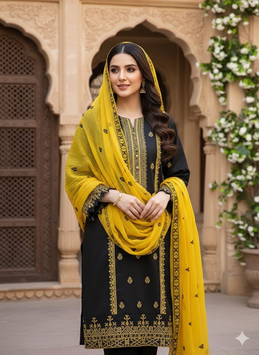 Embroidered* 3 Pc Suit – #Summer Collection #2026