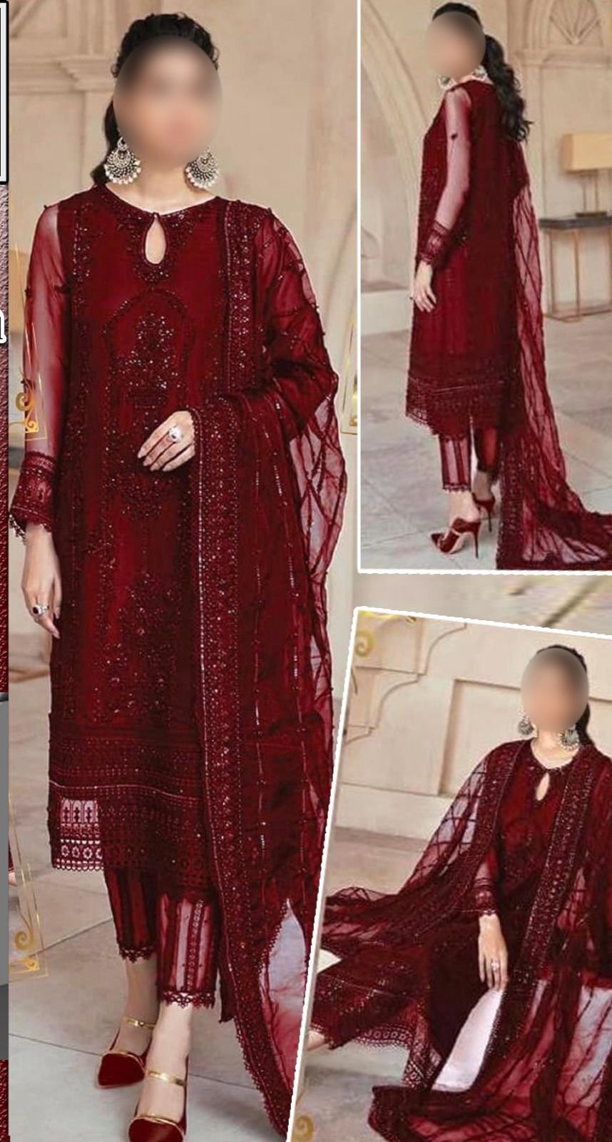 Front net Heavy emb With Totally hand work adda Work