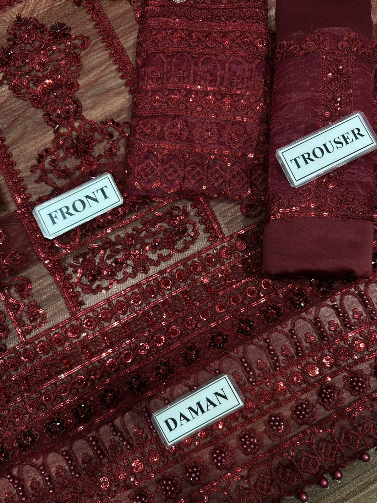 Front net Heavy emb With Totally hand work adda Work