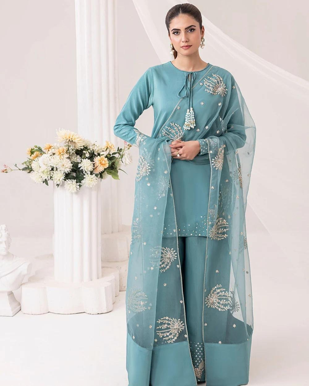 Erisha Embroidered 3Pc* Fabric: *ARABIC LAWN*