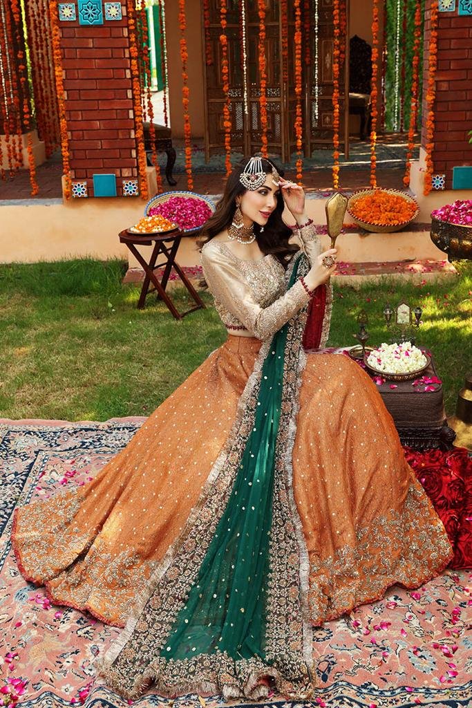 Ayesha Imran bridal maxi* RUEDAD E SAHR-A ravishing blush long frock