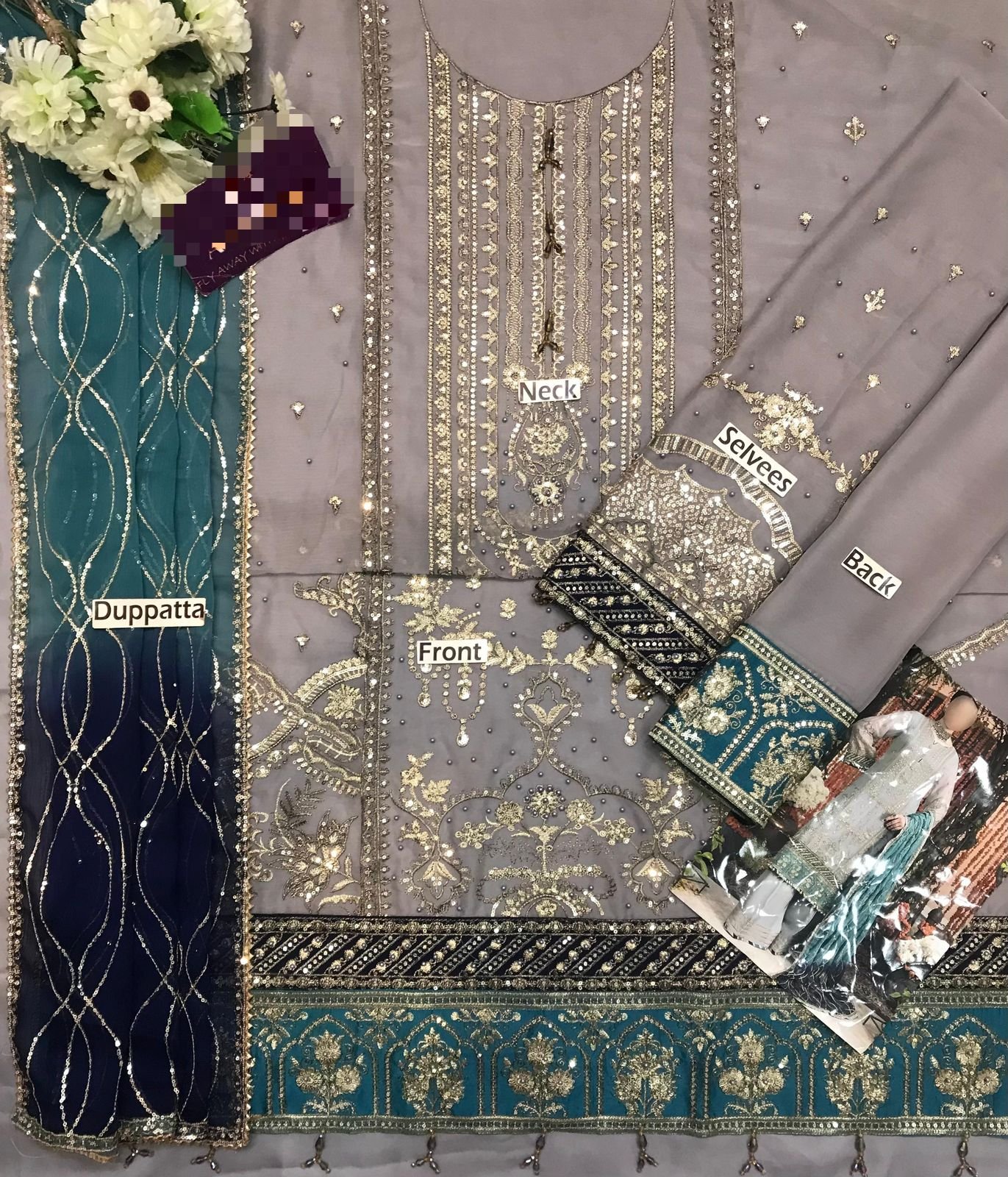 Adan Libas* Chiffon Embroidered Unstitched