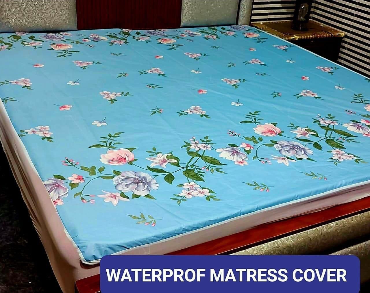 Available Designs of Fancy printed Waterproof Mattress Fitted BedSheet*