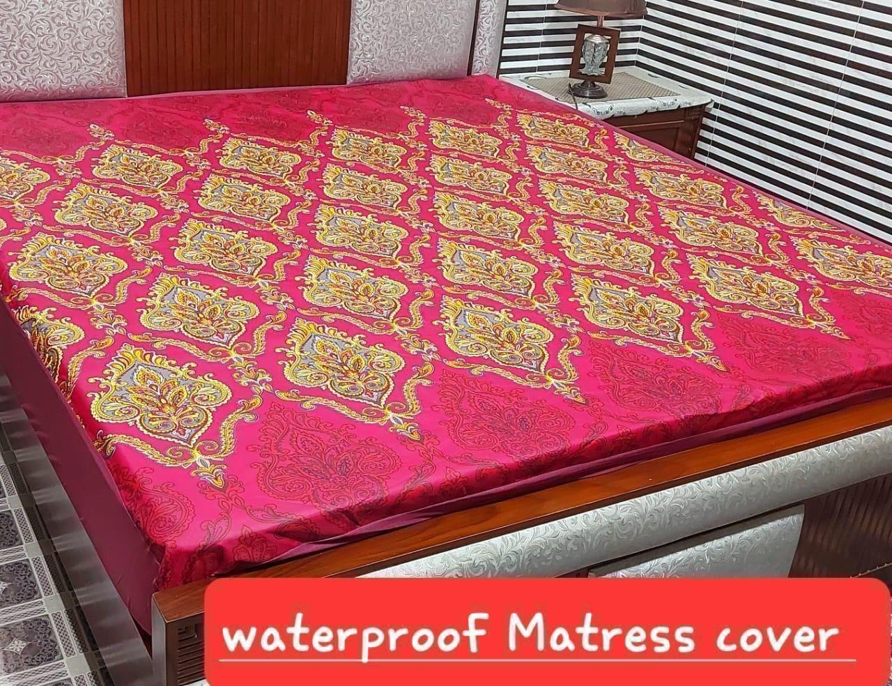 Available Designs of Fancy printed Waterproof Mattress Fitted BedSheet*