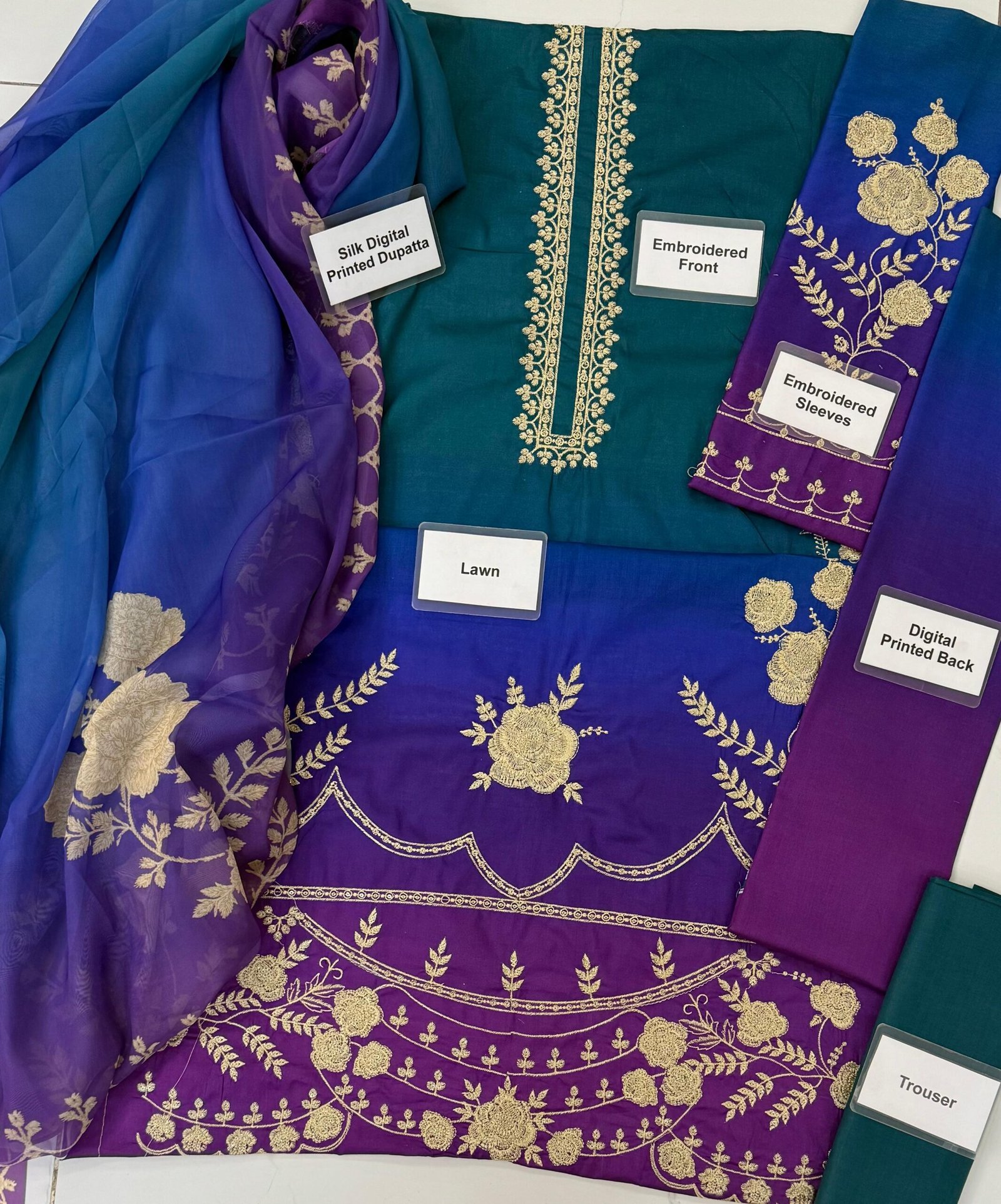 *Minal Khan* Tye & Dye Unstitched 3 Piece Luxury