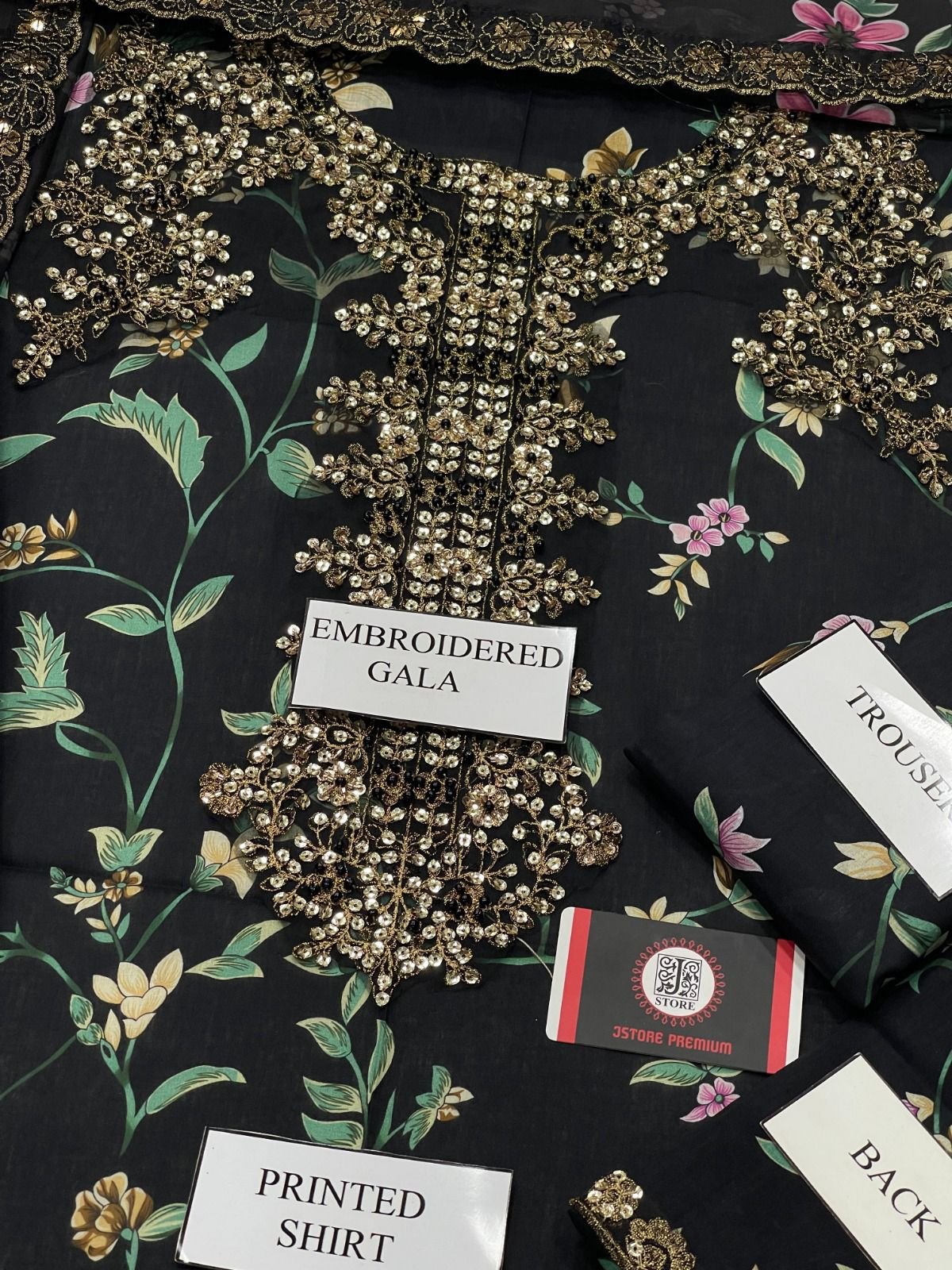 BRAND:IZNIK* *EMBROIDERED LAWN WITH DIGITAL PRINTED SILK DUPATTA*