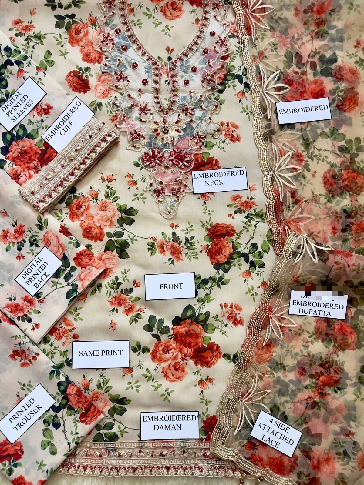 3 PEC FLORAL DESIGN* *BRAND: VANIYA*