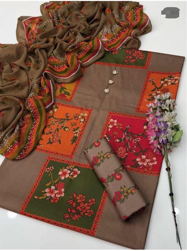 *Most hit Most Trending article Digital Printed Lawn 3Pc With Printed lawn Dupatta SUMMER Collection 26*